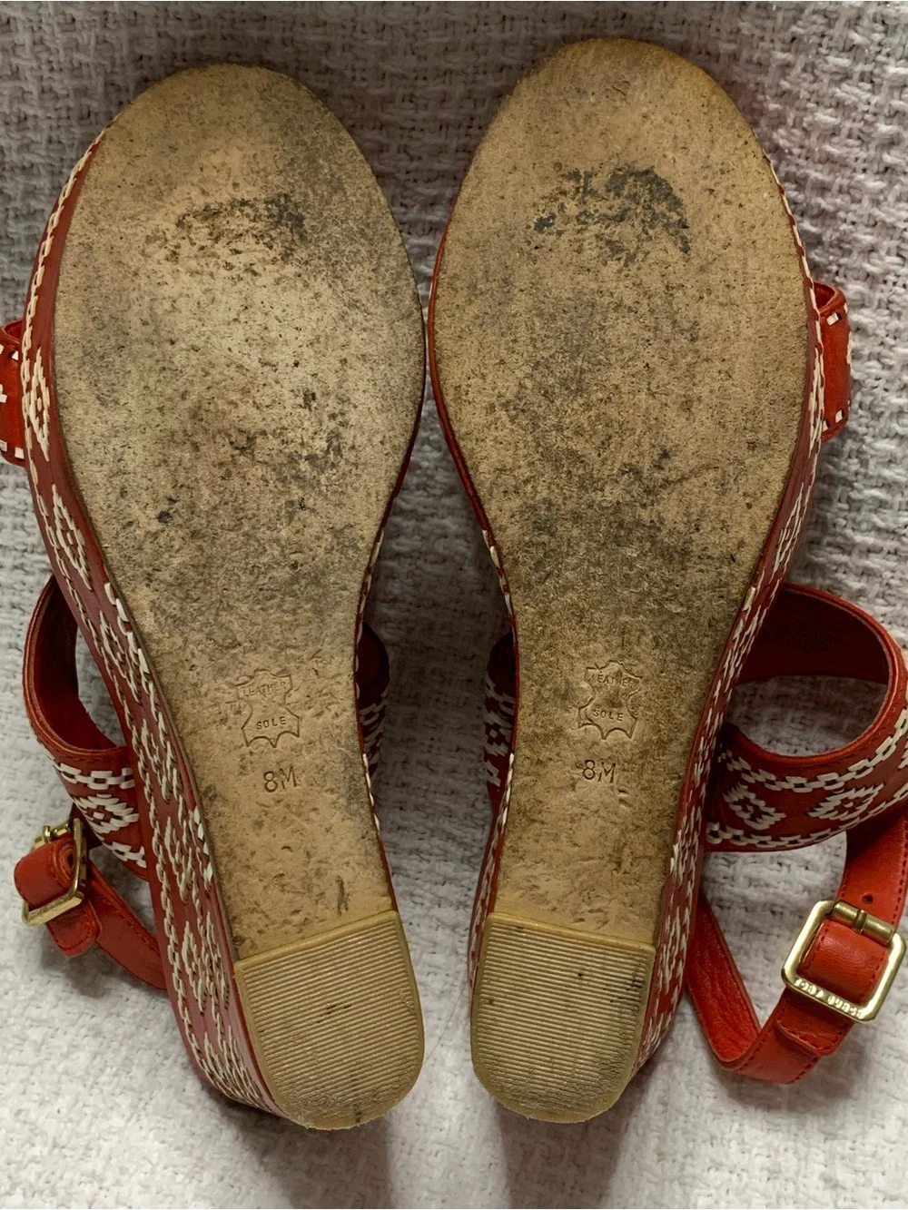 Tory Burch Reena Leather Platform Wedge Sandals